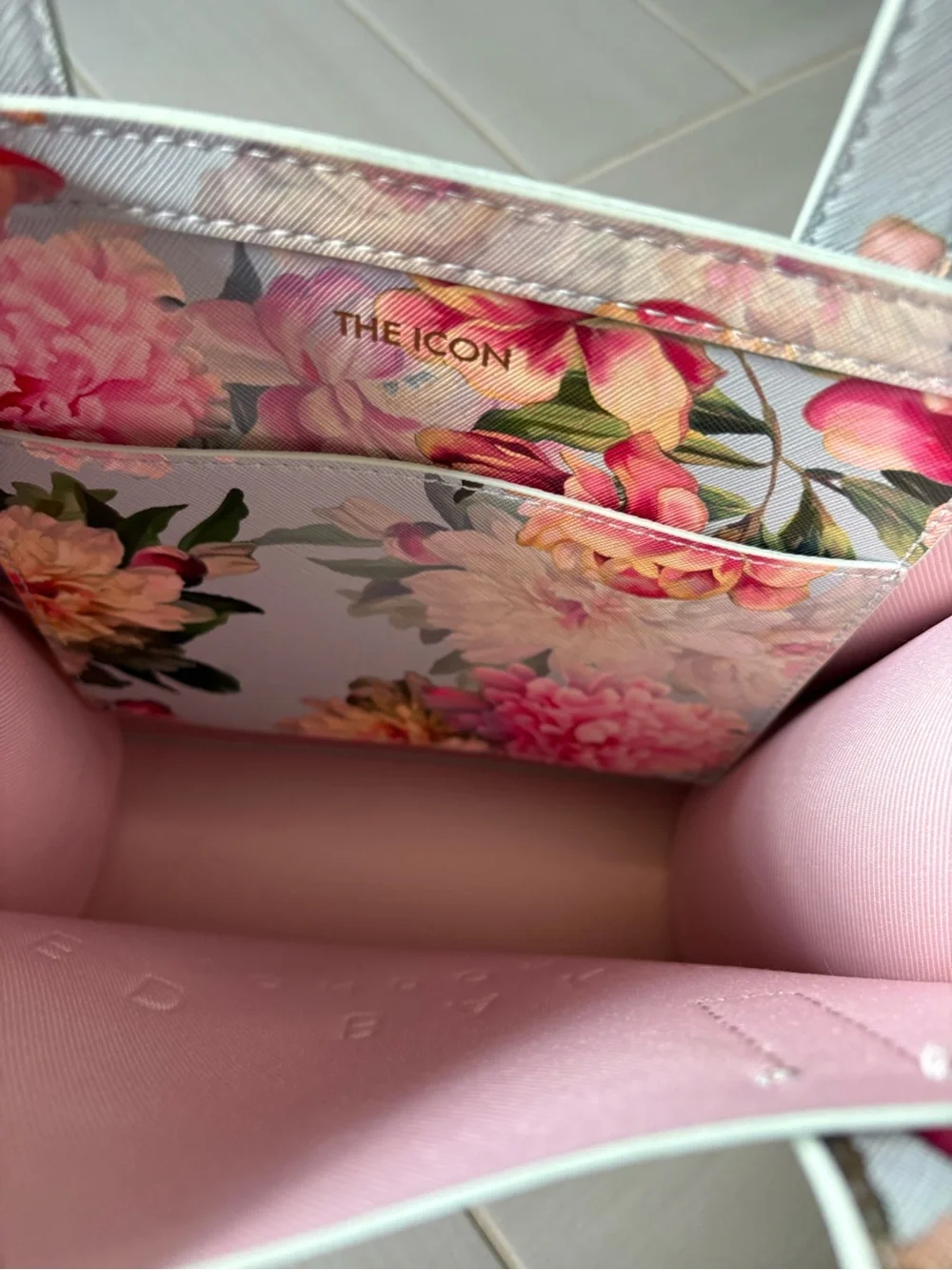 Ted Baker Floral Print Pink and Cream Tote